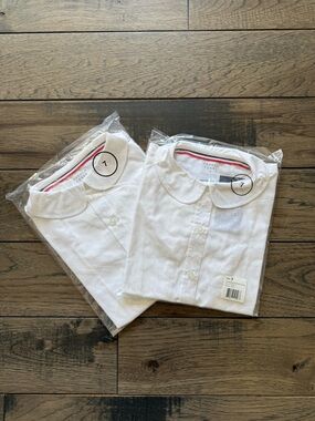 French Toast | Short Sleeve White Peter Pan Collar School Shirt Set - 2 Pack